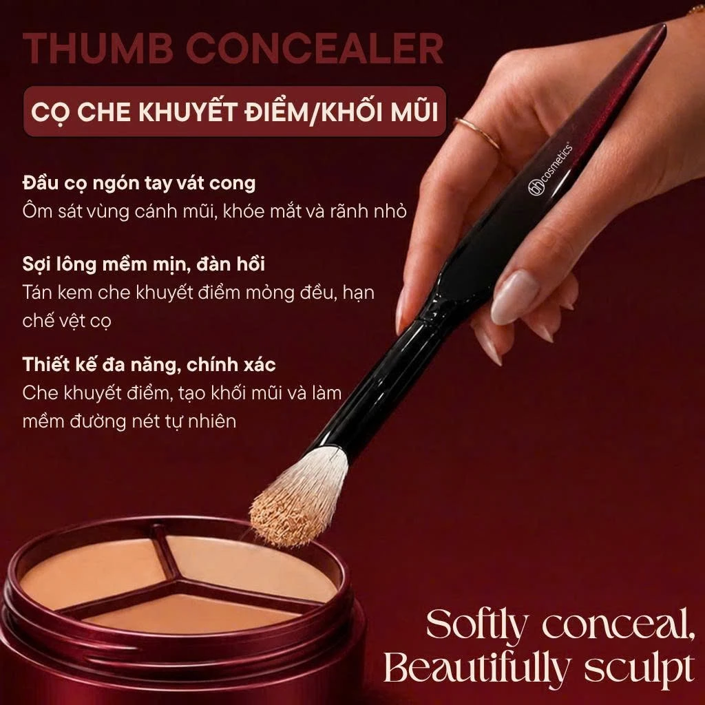 Cọ tạo khối mũi che khuyết điểm chuyên dụng BH Cosmetics Thumb Concealer BH015 giúp mũi cao thon gọn